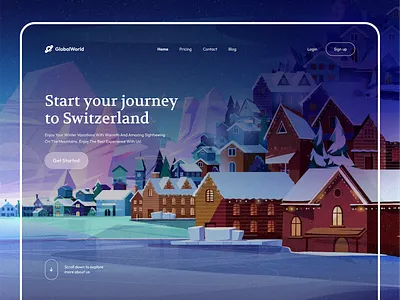 Happy 2023 New Year! 2d booking christmas clean design illustration interface landing page new year rent site tour travel ui ux vector web website