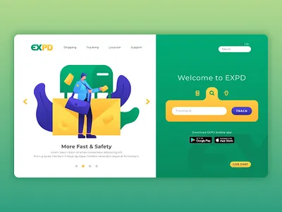 Postman - Delivery Service character delivery design illustration interface landingpage post postman service ui uiux user web