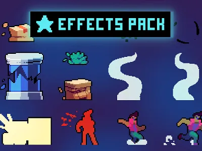 Free Effects for Platformer Pixel Art Pack 2d asset assets effect effects game game assets gamedev indie indie game pixel pixelart pixelated platformer png psd rpg set sprite sprites