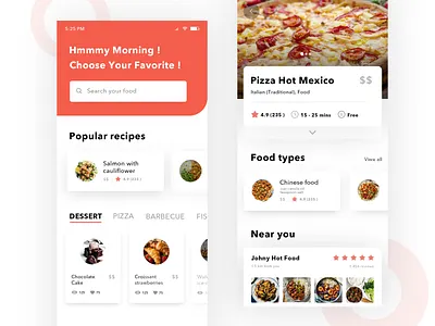 Food App Ui beautiful cake coloful creative design food app minimal pizza typography ui ux web website