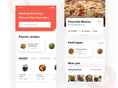 Food App Ui beautiful cake coloful creative design food app minimal pizza typography ui ux web website