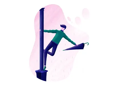 Singing in the rain🌧️ illustration ipad