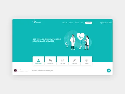 Health Care Services adobe xd flat health care health care services hospital illustration landing page concept landing page design landing page ui medical care pharmaceutical physician portfolio ui ux web web apps webdesign