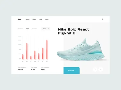 Stat. UI dashboard ecommoerce landing nike shoe shop sneaker sneakers stat statistic