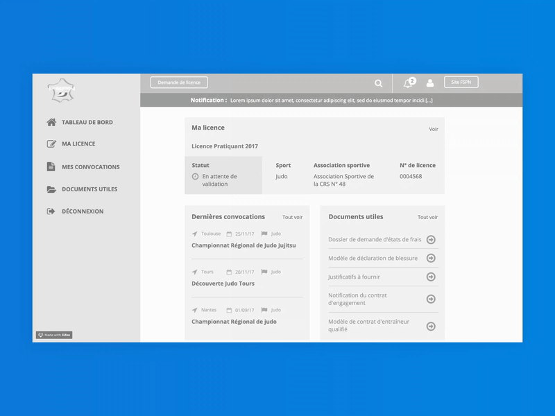 Interactive wireframe - FSPN animation axure concept design digital flat interface minimal sketch ui ux vector web web design webdesign website wireframe wireframes