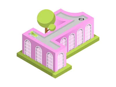 One Isometric House architecture house house design illustration isometric minimalist simple vector