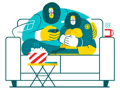 Winter Is Here! Be ready! ⚔️ 🐉 🔥 comfy couch couple gameofthrones got illustration mug popcorn series sit vector watching