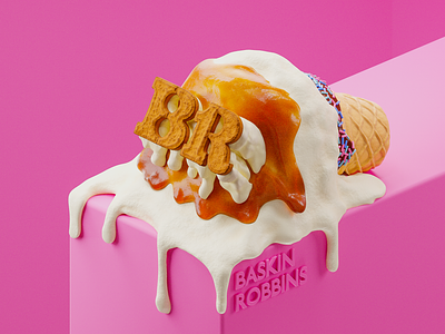 Baskin Robbins 2023 3d baskin blender blender3d cinema4d colors icecream illustration logo render robbins trend