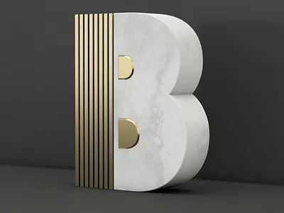 B art direction cinema 4d modeling type typogaphy