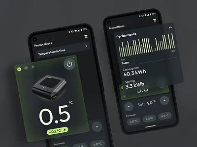 Transport Refrigeration Unit App android app application automotive cold design fridge frozen food ios app iphone mobile temperature transport refrigeration unit app transportation ui ui components weather widget