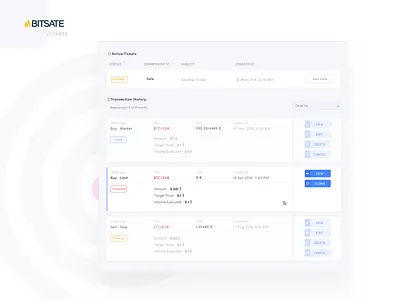 Transaction items and its hover states crypto cryptocurrency dashboard design exchange filtering hover interface responsive sort status table table design tag design trading transaction ui ux