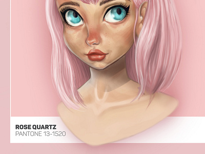 Pantone Girl -Rose Quartz character art character concept character creation character design digital art digital painting illustration illustration art illustrator kyle brushes kyle webster brushes painting pantone pastel pastel colors pastel hair photoshop rose quartz visual development wacom cintiq