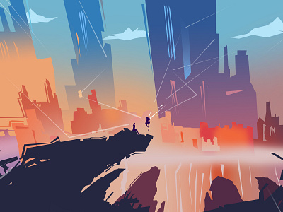 Debris Landscape 4k background art building color debris hero illustration illustrator photoshop vector wallpaper