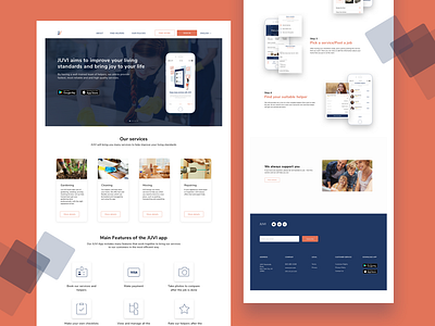 Landing page app blue clean website landing page service service app ui ux design ui deisgn web