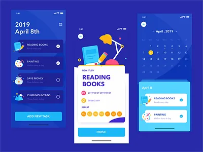 To do list app dark design illustration interface ios to do list ui