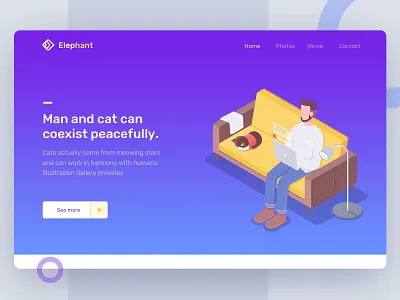 Man and cat animation cat clean design illustration web