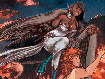 Lion Pride bird centaur harpy illustration lgbt lion queer zine