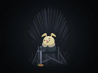 Bun of Thrones bunny cute game of thrones illustration jon snow swords