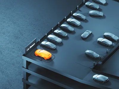 Car Scanner // Rental 3d airport auto automotive cars design illustration industrial landing minimal parking parking lot product design render rental web website
