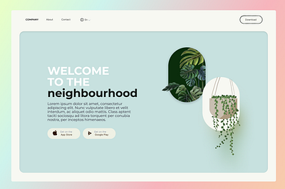 Plant souk Homepage app branding design illustration typography ui ux vector