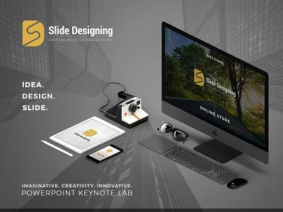 Presentation Template Store digital goods market presentation simple sketch slide space store store design store front symbol