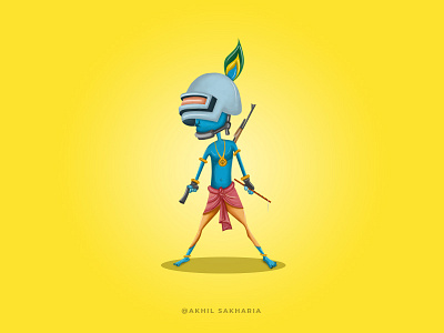 PUBG Krishna animation art design digital painting drawing graphic design illustration logo motion graphics vector visual effects