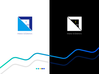 Inretiors & Exteriors application. creative art artificial intelligence blue theame branding color design drawing exteriors icon identity illustrations interiors logo sketching typography ui ux vector