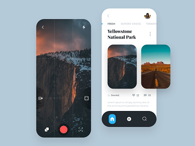 Camera App Concept app camera app cards minimal mobile app mobile app design ui ui ux ui ux design ui design user inteface video