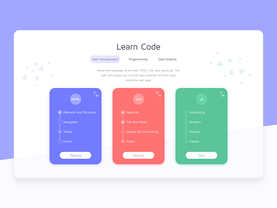 Learn Code app apple application branding code courses data design html html css illustration javascript programming ui web web development web development group