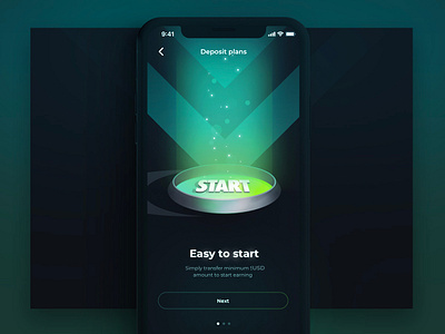 Boarding for Deposits app boarding btc dark deposit earn ios money slider start ui usd wallet