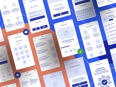 Scheme Flowcharts 2.0 android design figma flow ios mobile prototype sketch ui uikit ux vector web wireframe