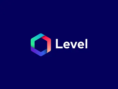 Level logo concept branding clever creative design design gradient gradient color inspiration hexagon logo icon mark logo illustration l l logo letter typography level logo logotype play logo rainbow triangle logo