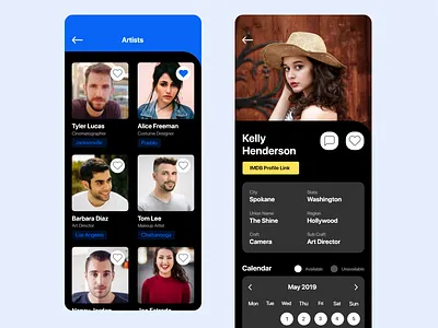 Artists App Design adobe xd app artists color design imdb interface ios simple ui ux