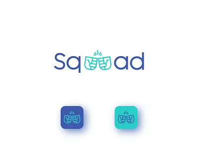 Squuad app blue branding concept design fist flat green icon ios logo logodesign monogram palette portfolio process squad student typography ui