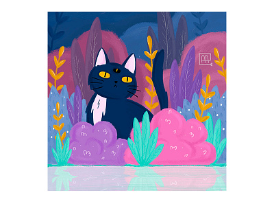 Galactic cat ♥ art cat cat art cat drawing cat illustration colors digitalart digitalartist digitalartwork draw drawing floral art galaxy space space art