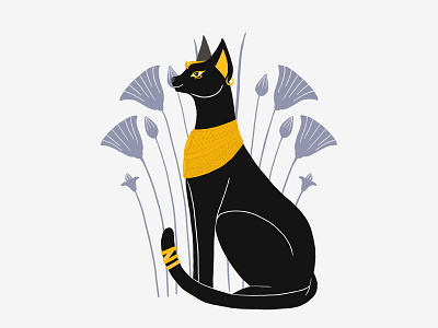 Animal Gods Of Egypt - Bastet ancient animals bastet cat egyptian gods illustraiton mythical creature mytology