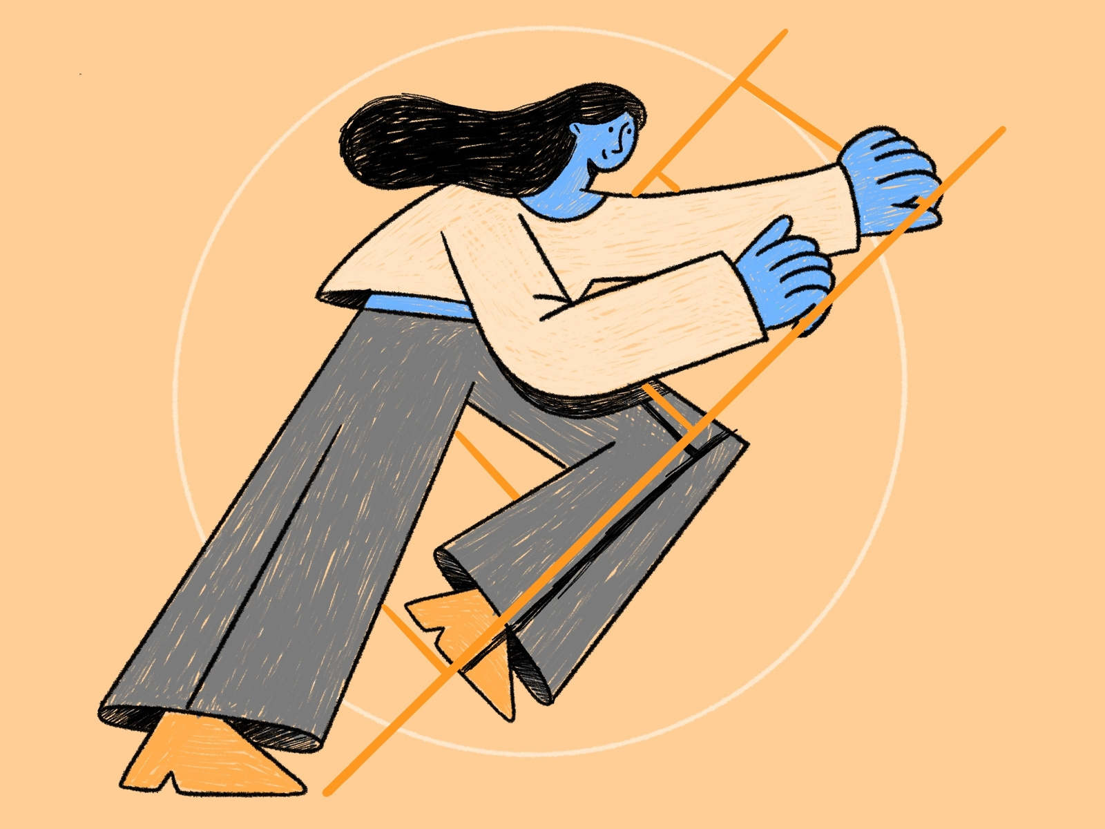 Ladder Climbing Illustration
