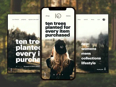 10 Trees Website Concept Mobile clothing creative sessions design digital experiment just make mobile navigation sam clarke design sustainable ten tree ui ux web web design