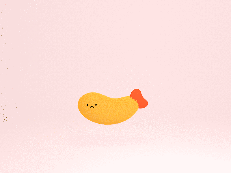 Fuzzy Tempura Plushie 3d 3d animation c4d cinema 4d plushie shrimp shrimp tempura spin tempura