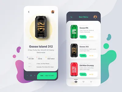🍺🍺🍺 app beer browse goose ios list menu order ui ux