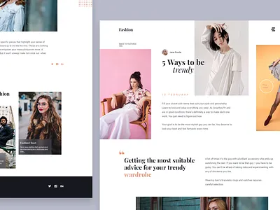 Fashion Blog blog clean design color design fashion blog fashion blog design fashion blogger homepage interface design landing page layout site typography ui ux web design web template webpage website website design