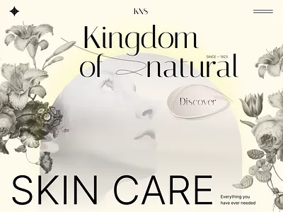 Natural skin care branding cosmetics design figma flowers landin landingpage natural nature popular trends 2023 typography ui ux uxui web design