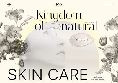 Natural skin care branding cosmetics design figma flowers landin landingpage natural nature popular trends 2023 typography ui ux uxui web design