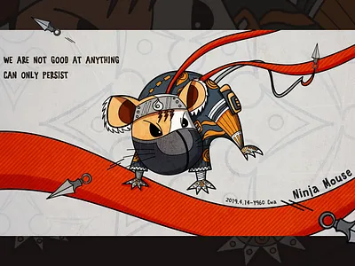 Ninja Mouse battle espionage illustration lovely mouse mysterious ninja special agent sword in hand the chinese zodiac trend