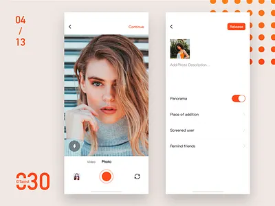 Daily exercise 030 app clean color concept creative design homepage ios mobile new photo photo album photo app redesign simple typography ui ux white