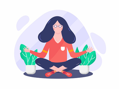 Stay Healthy, Doing Yoga flat design health app icon illustration ui ux vector web women yoga