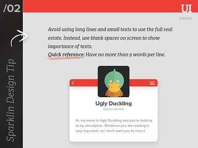 Sparklin Design Tip 02 app branding design flat font graphic ios minimal mobile sparklin tips typography ui ux web website