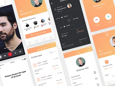 Translater on demand app call design home ios summary translate ui ux