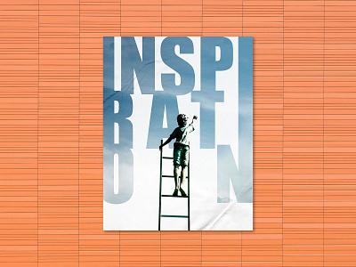 Inspiration Poster Mockup ad art billboard creative crumpled download glued layer mockup paper phototshop poster psd seamless style template texture urban veila wall