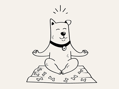 Yoga Dog animation app cartoon character dog dog art flat illustration line animation line art meditation minimal pet simple ui ux vector web website yoga